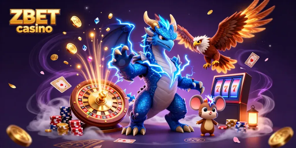 Experience thrilling gameplay at ZBET casino with captivating symbols and vibrant fantasy elements.