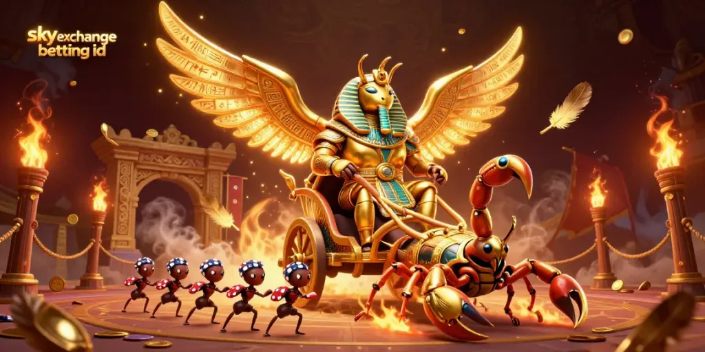 Experience thrilling moments with a sky exchange betting id in this vibrant casino-themed digital art.