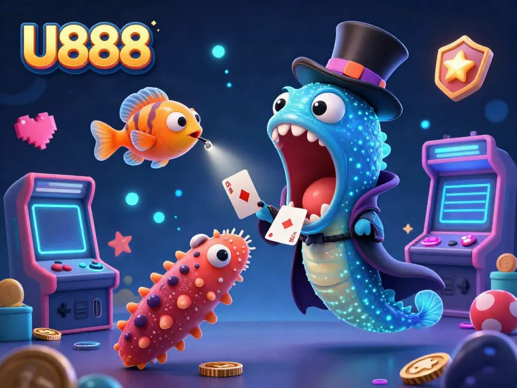 Experience the thrill of U888 with a lively underwater magic show featuring unique casino elements.