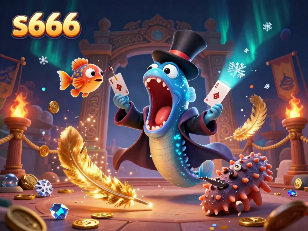 Engage in thrilling wins with s666 in a magical underwater casino scene featuring unique characters.