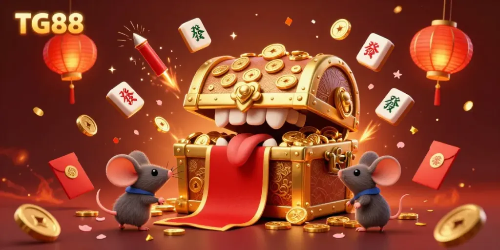 Unleash your fortune at TG88 with dynamic golden treasures and vibrant casino elements.