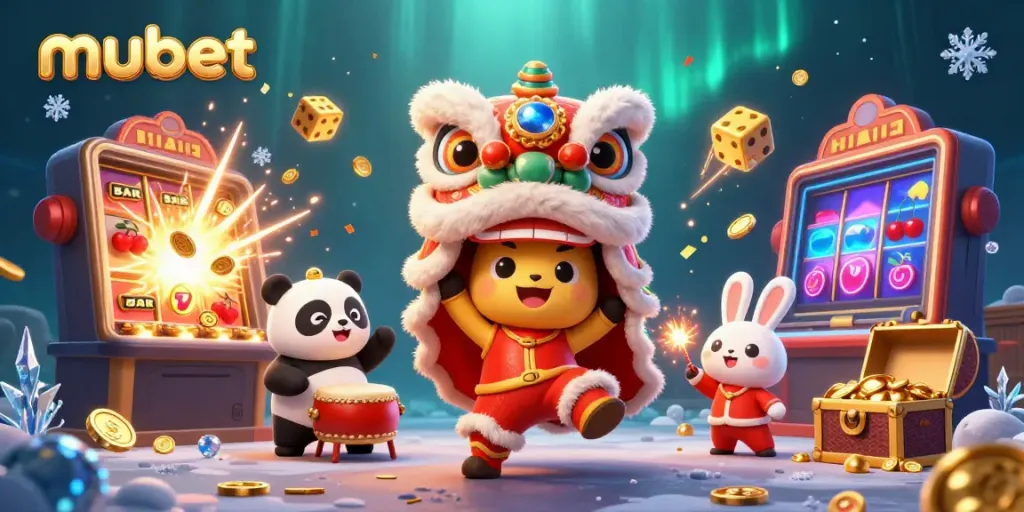 Experience the excitement of mubet with vibrant characters in a dynamic casino scene.