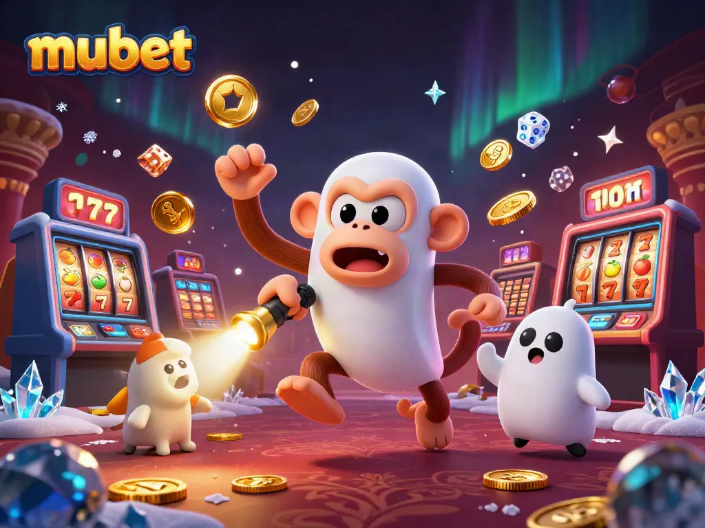 Experience thrilling gameplay with mubet in a lively casino scene featuring a mischievous poltergeist and a ghost-hunter puppy.