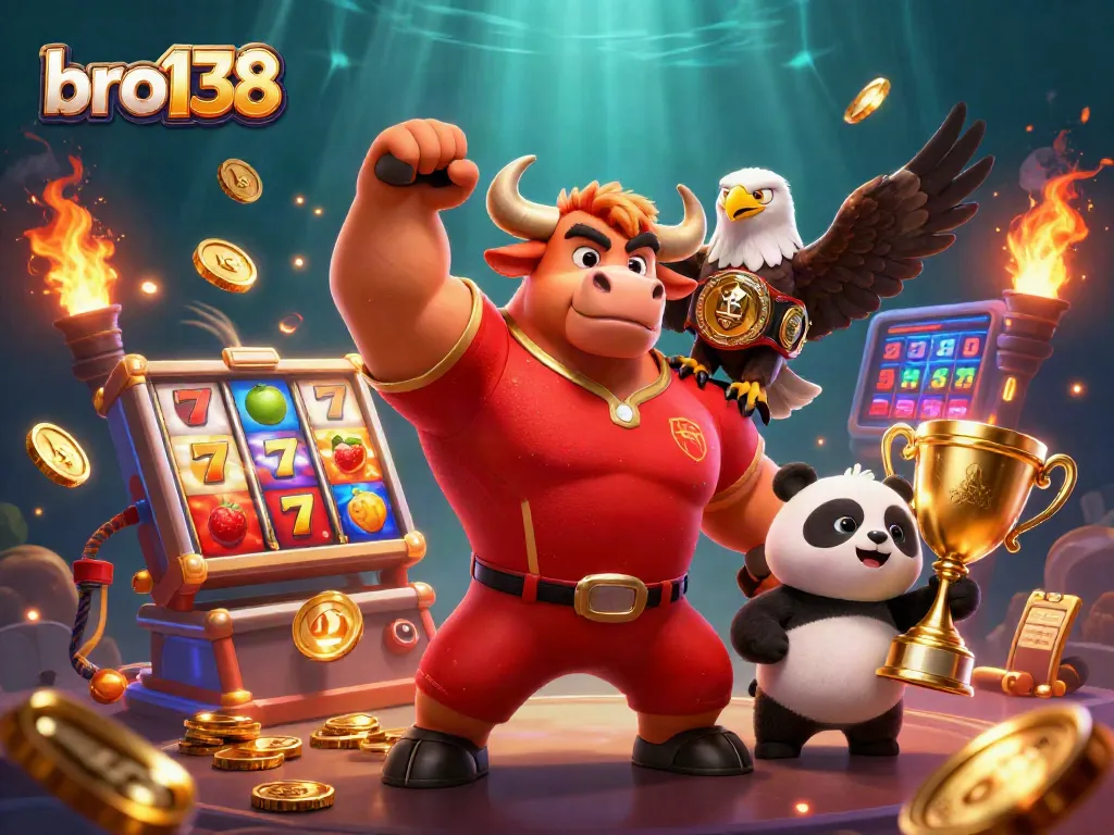 Experience the excitement of bro138 with immersive slot reels, jackpot counters, and triumphant characters.